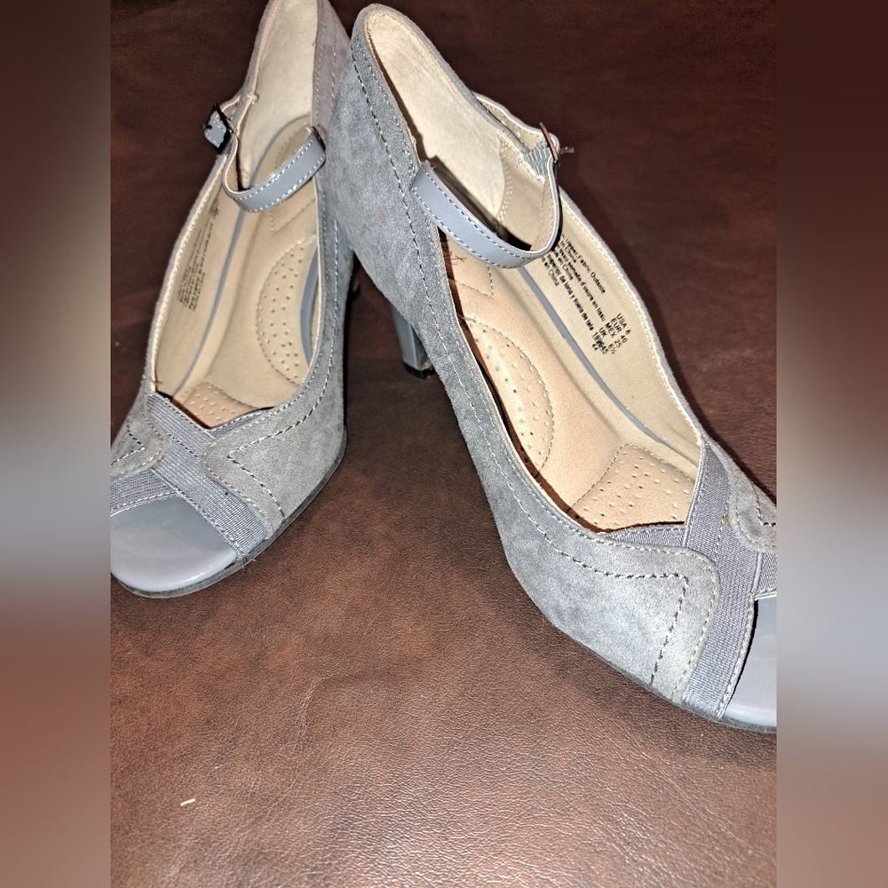 Deflex Womens 169645/44 Size 8 Blue Fabric Peep Toe Mary Jane 3.5" Heels
